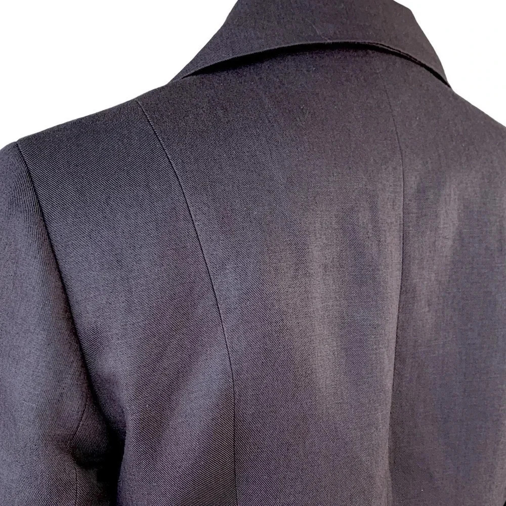 Ann Taylor Loft Linen Blend Tailored Blazer Buttoned Down Jacket Size 2 Brown - Picture 10 of 15